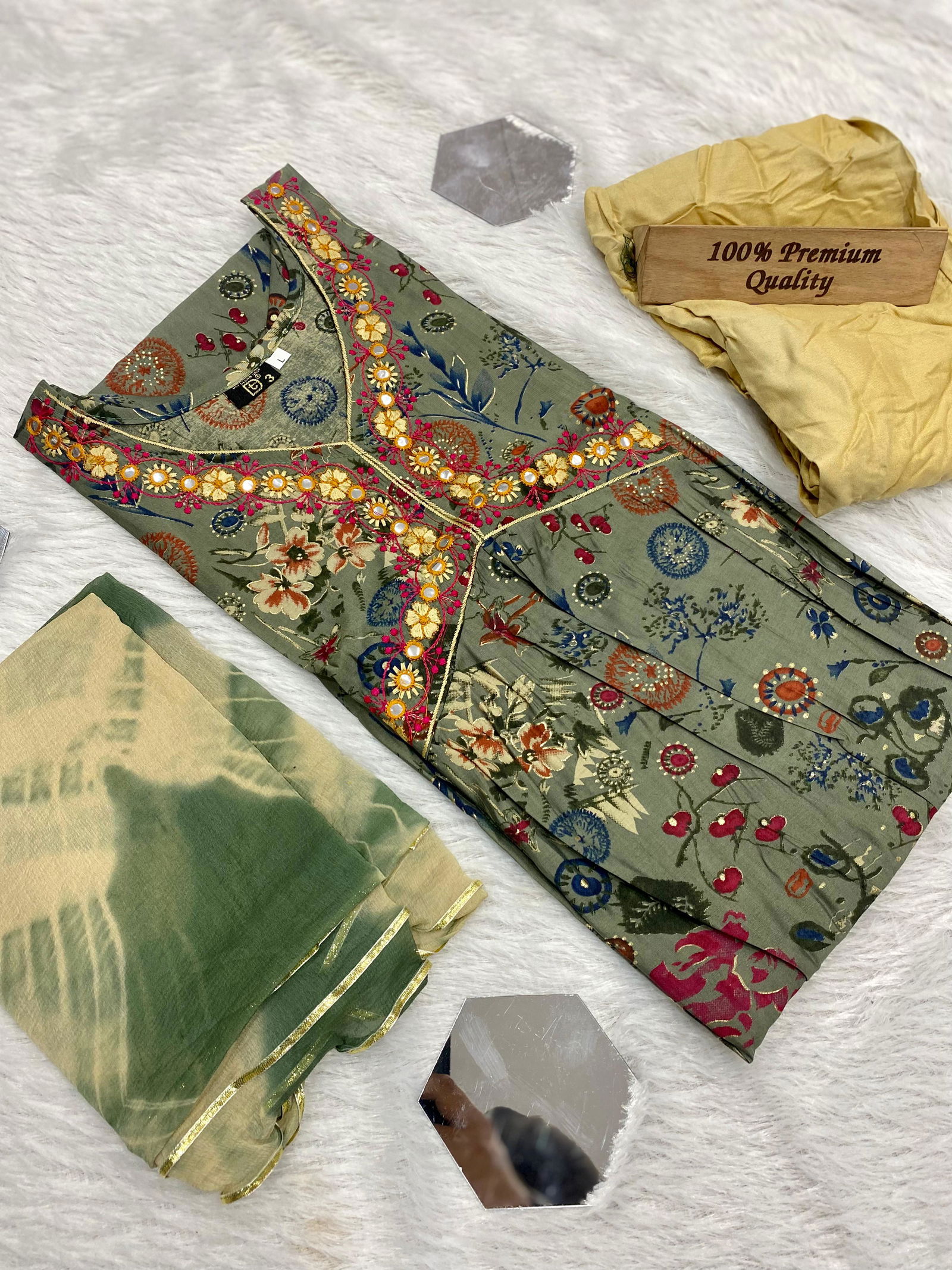 Sun Shine Muslin Alia Cut Kurti With Bottom Dupatta Catalog